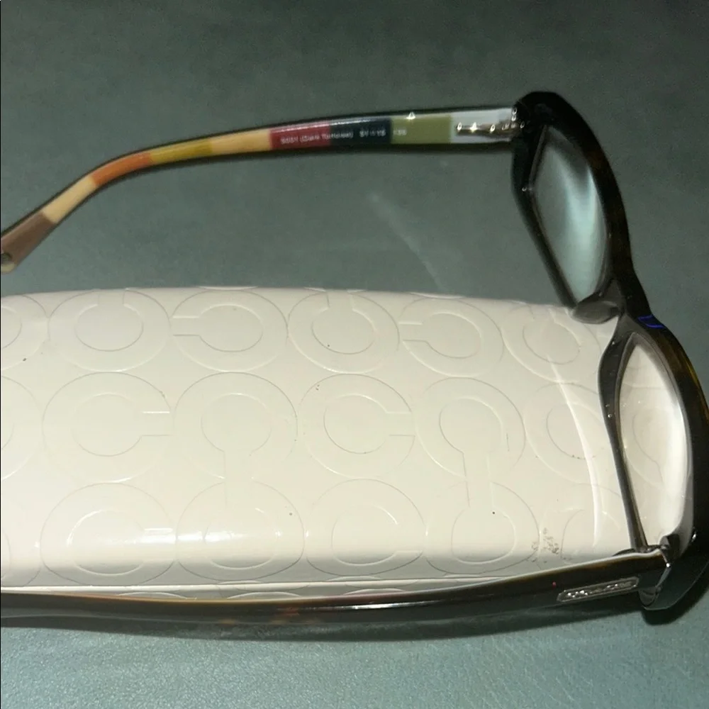 Coach Julayne Tortoise Prescription Frames beautiful w/white coach logo case